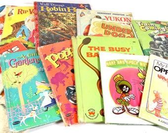 Midcentury Kids Book Collection 1950s 1960s 1970s Childrens Book Collection Classic Kids Books - Lot of 14