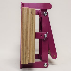 A4-size hand relief press lino press, lino cut press, heavy duty, steel, US letter size, gloss purple powdercoated image 6