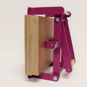 A4-size hand relief press lino press, lino cut press, heavy duty, steel, US letter size, gloss purple powdercoated image 5