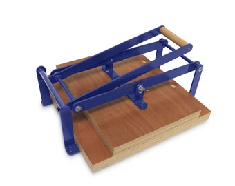 Extra wide A3 size hand relief press, (lino press) lino cut press, heavy duty, steel. color: blue RAL 5010
