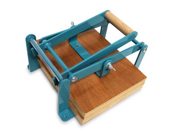 A4-size hand lino press, lino cut press, heavy duty, steel, US letter size (colour ral 5018)