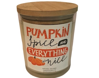 Pumpkin Spice candles, natural soy wax,  scented fall candles