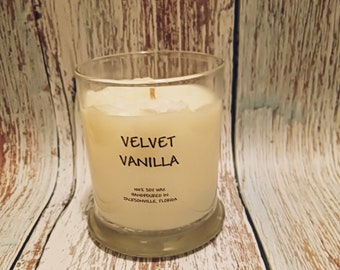 Velvet Vanilla Soy Candles,  Vanilla candles, scented candles,  Soy candles, candles, white rose candles,  vegan candles