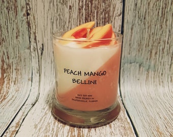 Peach Mango Bellini Soy Candles, Peach Candles, Mango candles, bellini candles, soy candles, candles, fruity candles, scented soy candles