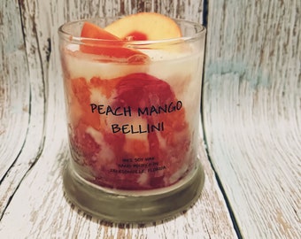 Peach Mango Bellini Candles, Peach candles, mango candles, soy candles,  scented soy candles,  bellini candles, fruity candles