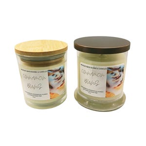 Cinnamon Bun Scented Soy Candle: 10/12 oz Natural Wax