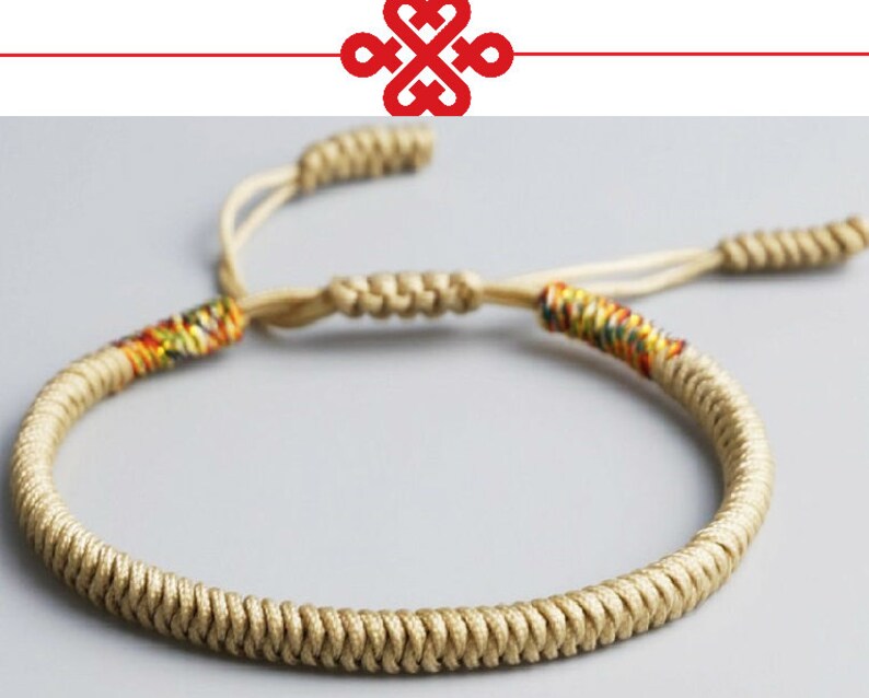 4 Colors Tibetan Buddhist Love Lucky Bracelets Handmade Knots Rope Budda