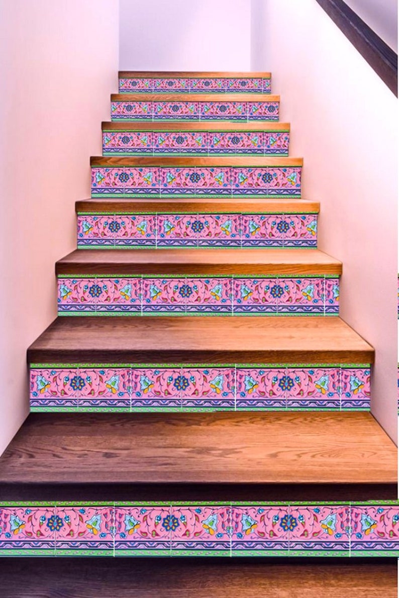 STAIR RISERS TILES Decorative Mosaic 6in x 6in Hand Painted Etsy