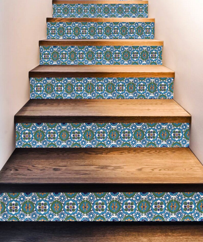 STAIR RISERS TILES Decorative Mosaic 6in x 6in Hand Painted Etsy