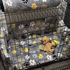 Dog Crate Bumper Bedding Set, Cozy Fleece Pad, Bumper and Blanket immagine 3
