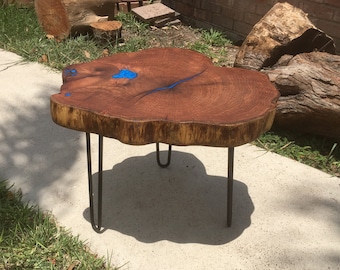 Mesquite Cookie Table W/ Electric Blue Resin