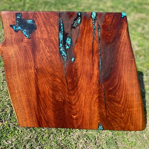 Mesquite Cutting Board W/ Turquoise Inlay