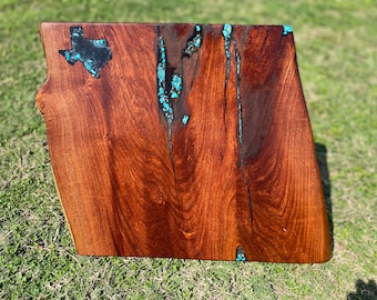 Mesquite Cutting Board W/ Turquoise Inlay