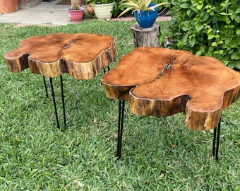 Pair of Live Edge Mesquite Side Tables