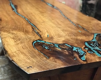Bookmatched Live Edge Mesquite Dining Table
