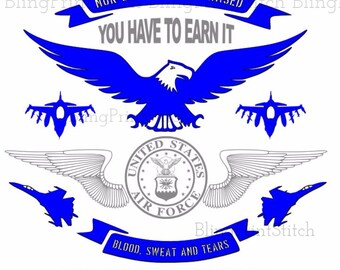 Retired Air Force Veteran SVG file