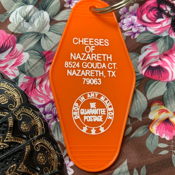 Vintage Style Cheeses of Nazareth Motel Key Tag or Fob