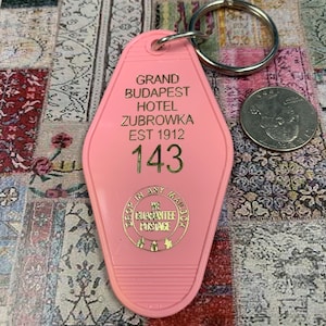 Grand Budapest Hotel Zubrowka Retro-Look Motel Style Key Fob or Chain
