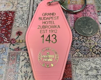 Grand Budapest Hotel Zubrowka Retro-Look Motel Style Key Fob or Chain