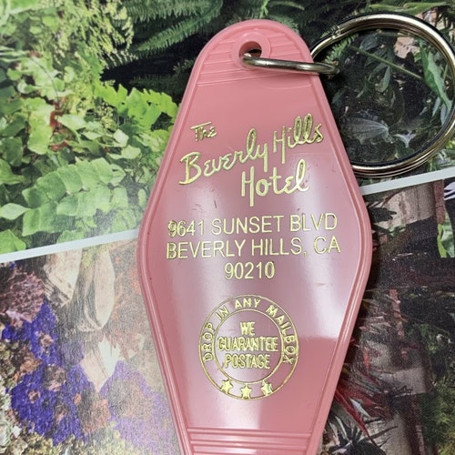 Beverly Hills Hotel Vintagestyle Pink Key Tag or Fob Etsy