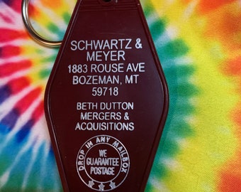 Retro-style Beth Dutton Schwartz & Meyer Mergers Acquisitions Key Fob or Tag