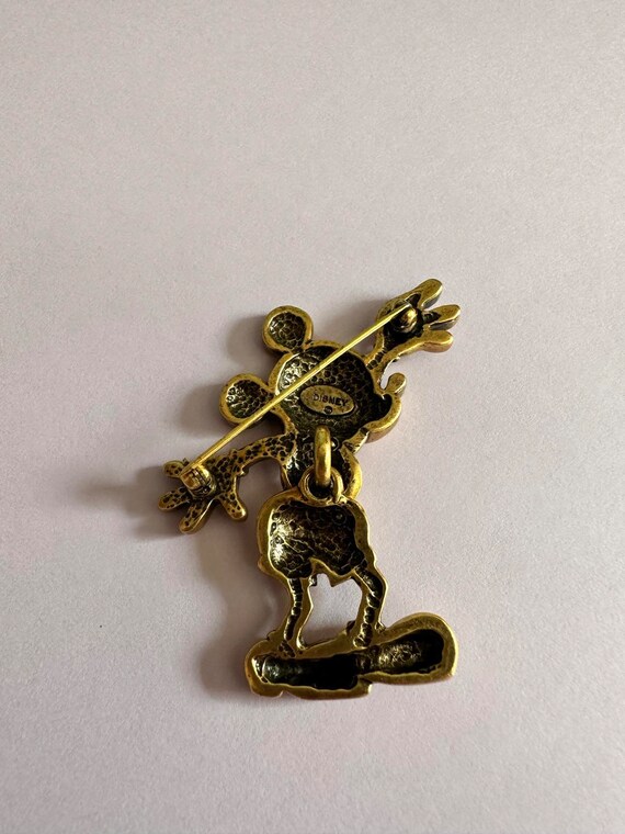 Mickey Mouse Moveable Signed Brooch Disney - image 2