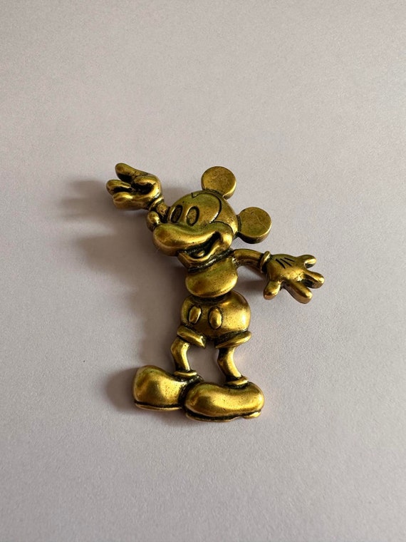 Mickey Mouse Moveable Signed Brooch Disney - image 1