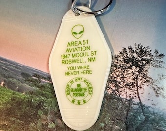 Area 51 Aviation Roswell NM Retro Style Motel Key Tag or Fob