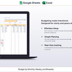 Beginner Budget Spreadsheet for Google Sheets & Excel | Simple 1-tab ...