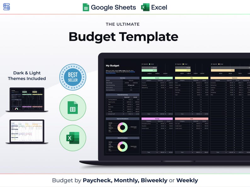 Hoja de cálculo de presupuesto para Google y Excel / Planificador ...