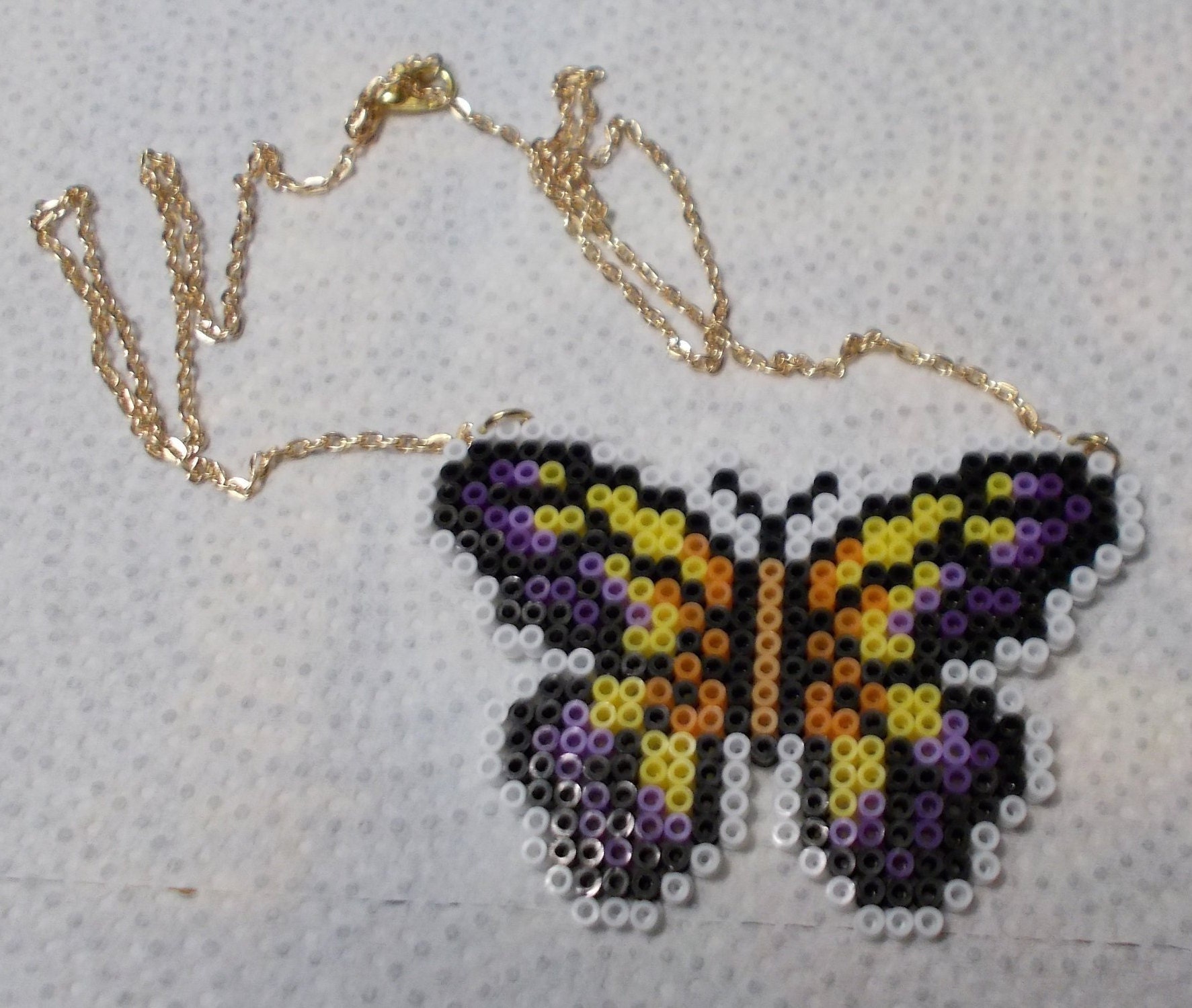 Mini Perler Bead Necklace Butterfly 