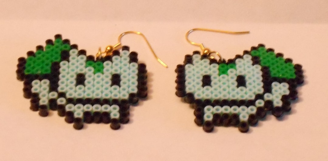 Bulbasaur Earrings Mini Perler Beads Etsy