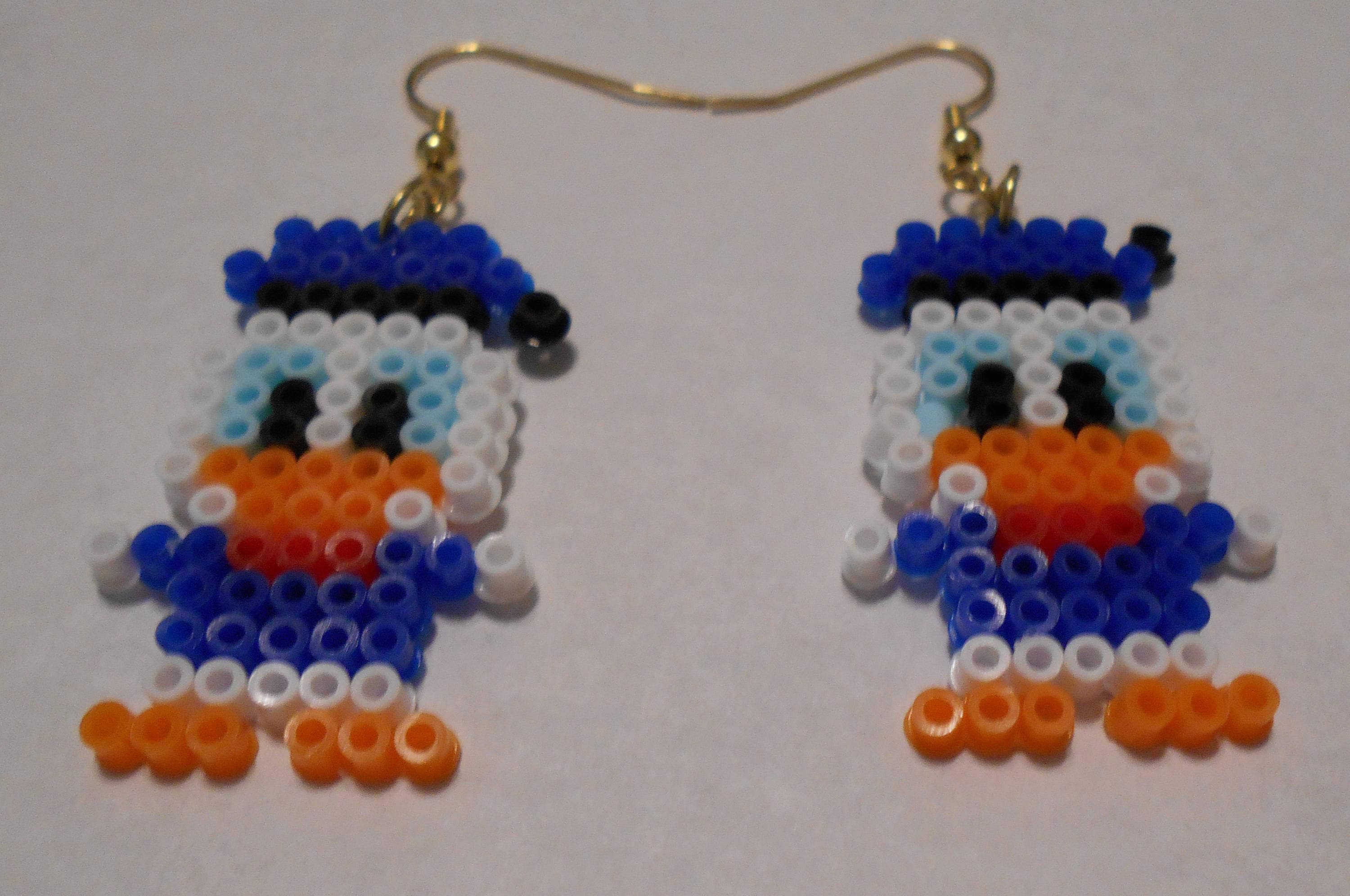 Donald Duck Mini Perler Bead Earrings Etsy