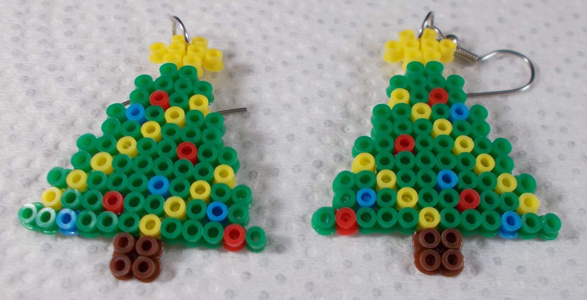 Christmas Tree Mini Perler Bead Earrings Etsy