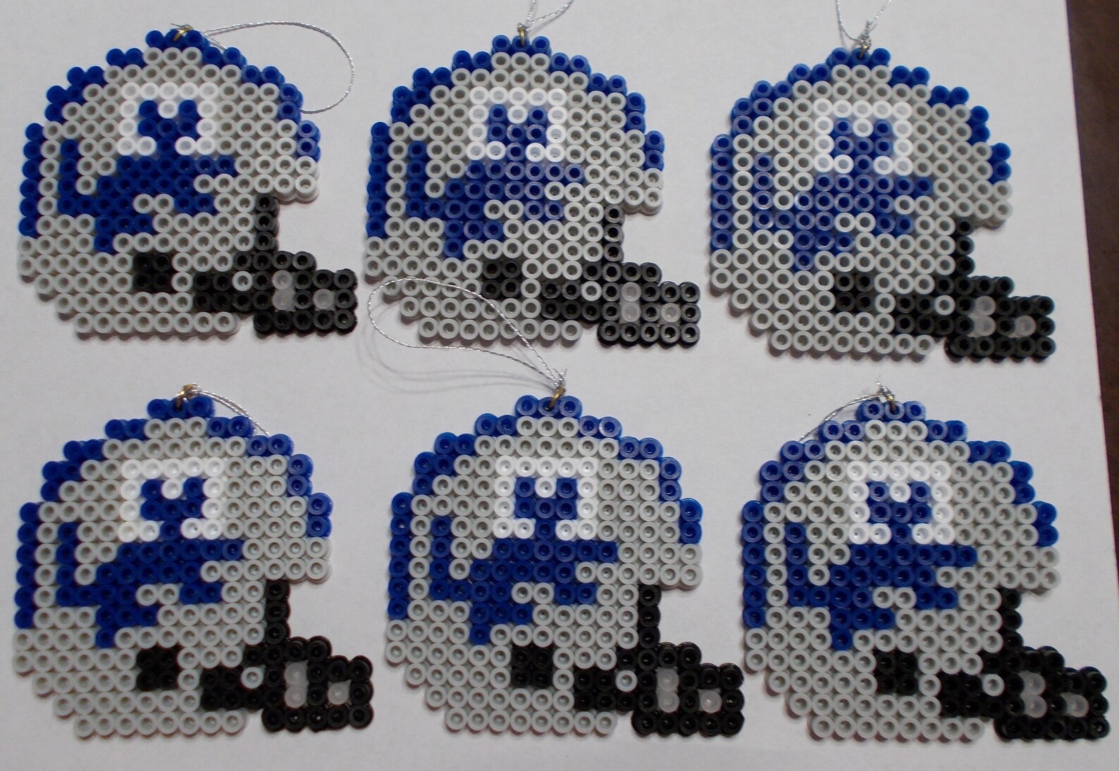 Set of 6 Detroit Lions Perler Bead Football Helmet Perler Bead Etsy