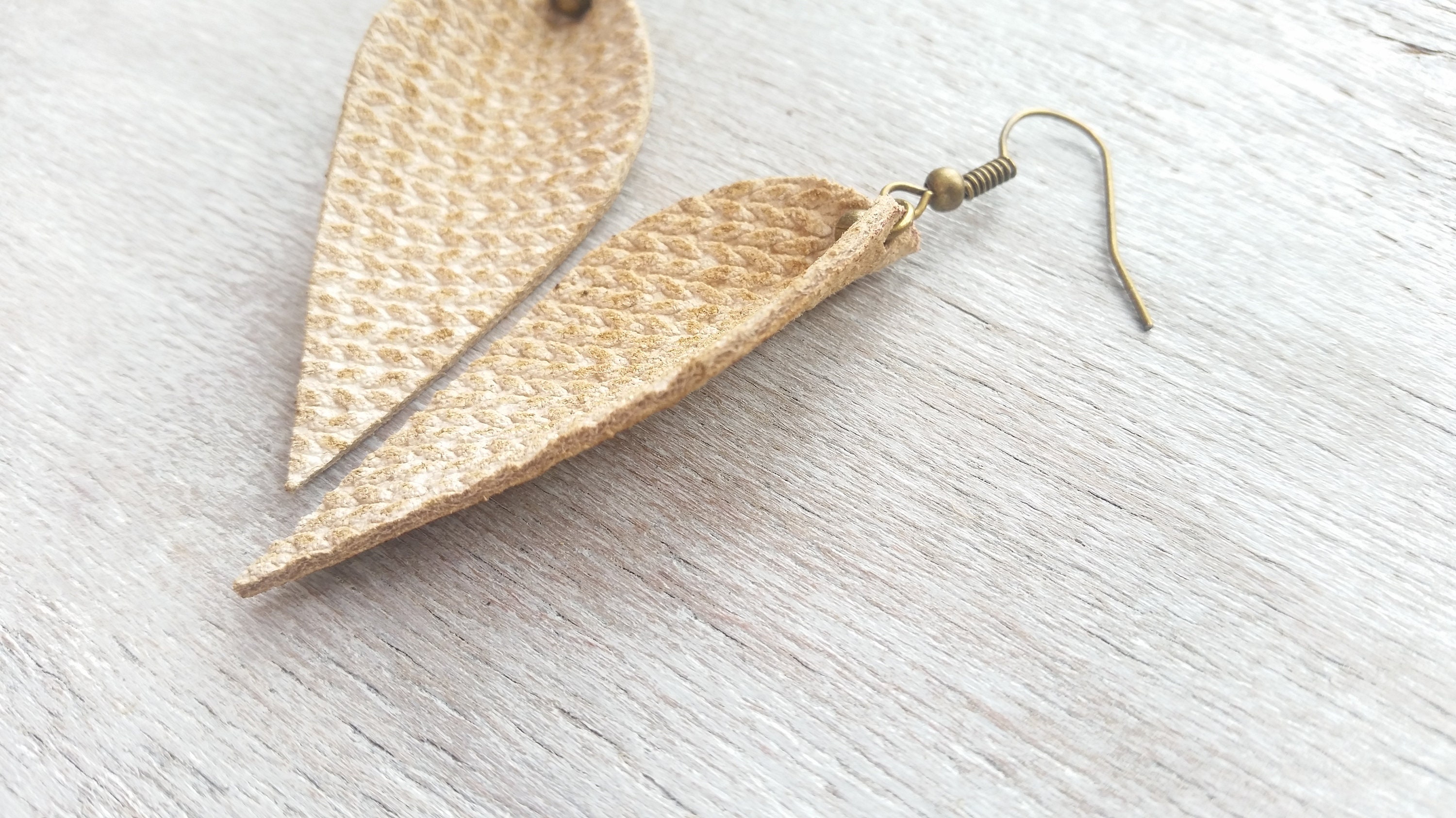 Leaf Leather Earrings Joanna Gaines Shaped Earrings Leather Etsy