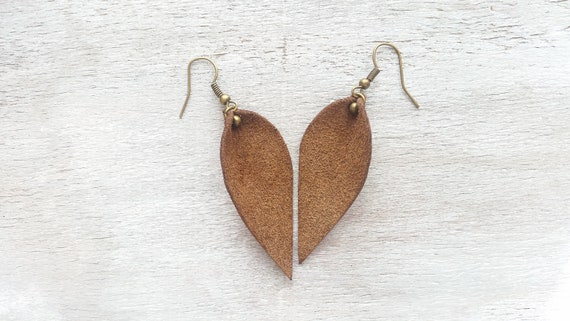 Or Rose Métallisé//Cuir BOUCLES D/'OREILLES//LIVRAISON GRATUITE//Joanna Gaines//Leaf