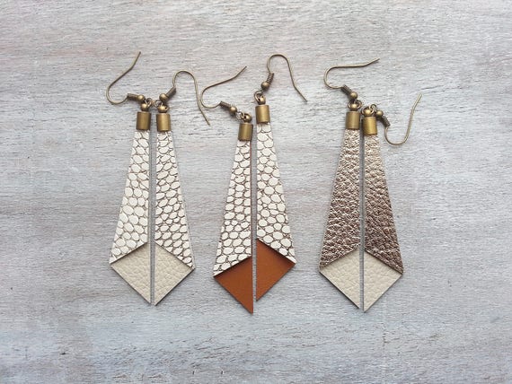 etsy leather earrings