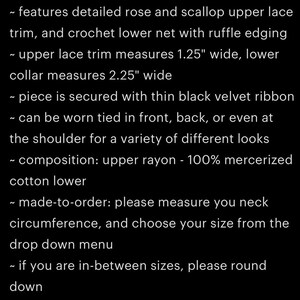 Intertwined Lace Crochet Collar - Black Ruffle Victorian Mourning ...