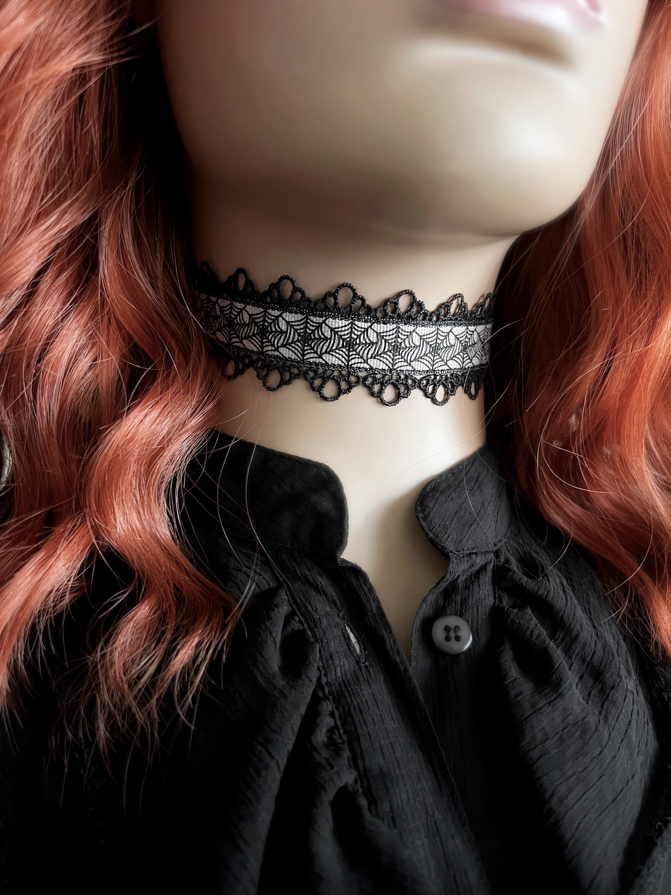 【EVERYBIRTHDAY】Ribbon Sword Leather Choker Ribbon gold ring leather choker - EVERYBIRTHDAY | 60