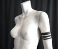 3 Piece Set - All Black Vegan Leather Upper Arm Cuffs - Layered Unisex Bicep Bands - Stacked Faux Leather Bracelet - Minimalist Goth Jewelry