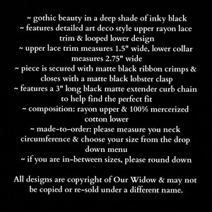 Arabesque Lace Crochet Collar - Black Gothic Victorian Mourning Choker ...