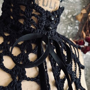 Requiem Crochet Collar - Black Spiderweb Lace Gothic Victorian Mourning ...