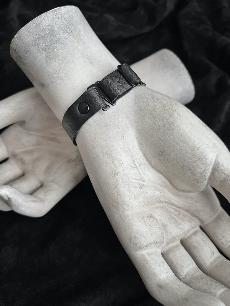 4 Piece Set Vegan Leather Black Upper Arm Cuff Set Minimal Etsy