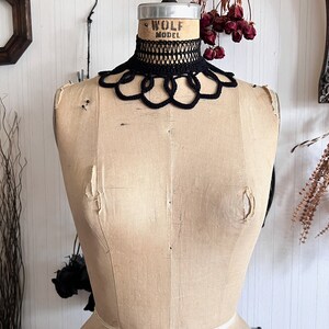Arabesque Lace Crochet Collar - Black Gothic Victorian Mourning Choker ...