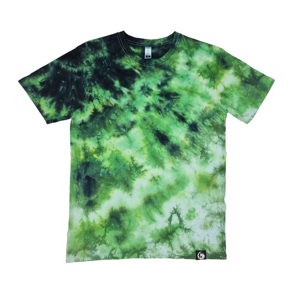 Chemise verte tie-dye, chemise verte électrique, t-shirt tie-dye, t-shirt vert tie-dye, t-shirt vert