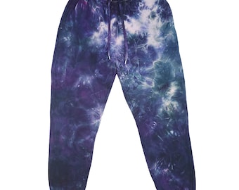 Purple Tie Dye Jogging Bottoms, Purple Tie Dye Sweatpants, Purple Tye Dye Pants, Purple Tie Die Trousers, Purple Tie Dye Joggers