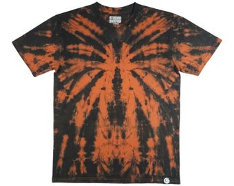 Burnt Orange Spider Tie Dye T-Shirt: Y2K Grunge Alt Metal T Shirt