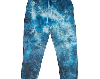 Electric Blue Tie Dye Joggers, Blue Tie Dye Jogging Bottoms, Tie Dye Sweatpants, Tye Dye Joggers, Tie Die Pants, Blue Tie Dye Trousers