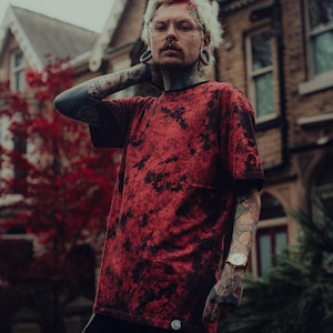 Deep Red Camo Tie Dye Shirt,  Dark Red Camo Tye Dye T Shirt, Blood Red Tie Dye Tee